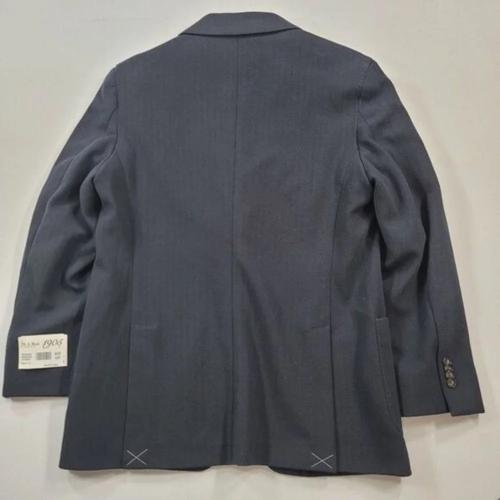 JoS A Bank Sport‎ Coat Mens 42R 42 Midnight Blue Herringbone Tailored Fit 1905
